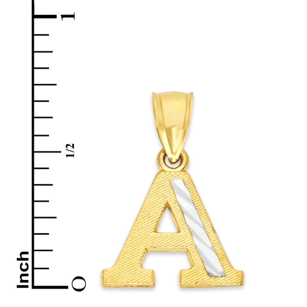 10k Real Solid Gold A Initial Pendant - image 4